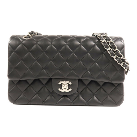 CHANEL 羊皮皮革Classic 25銀扣鏈帶肩背袋