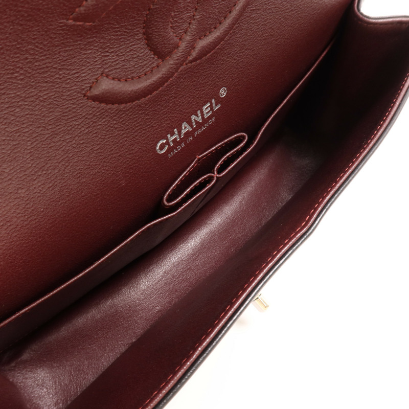 CHANEL 羊皮皮革Classic 25銀扣鏈帶肩背袋-4