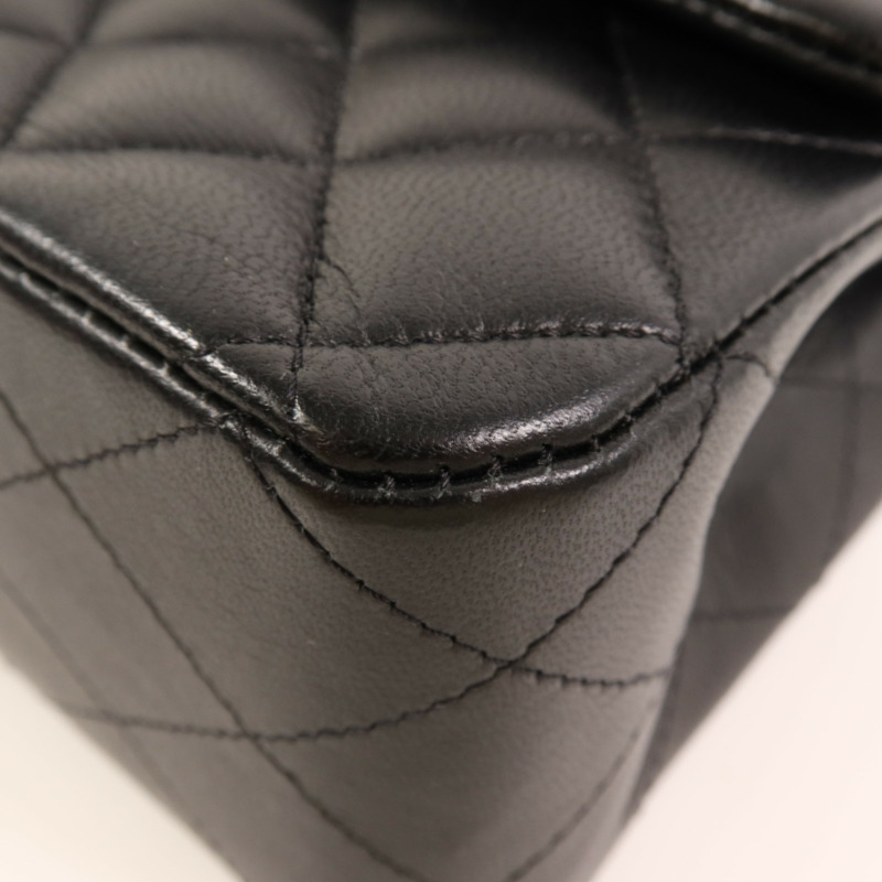 CHANEL 羊皮皮革Classic 25銀扣鏈帶肩背袋-10