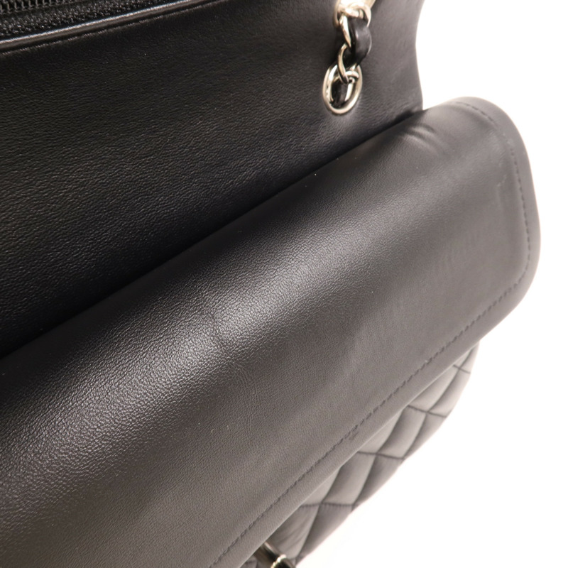 CHANEL 羊皮皮革Classic 25銀扣鏈帶肩背袋-15