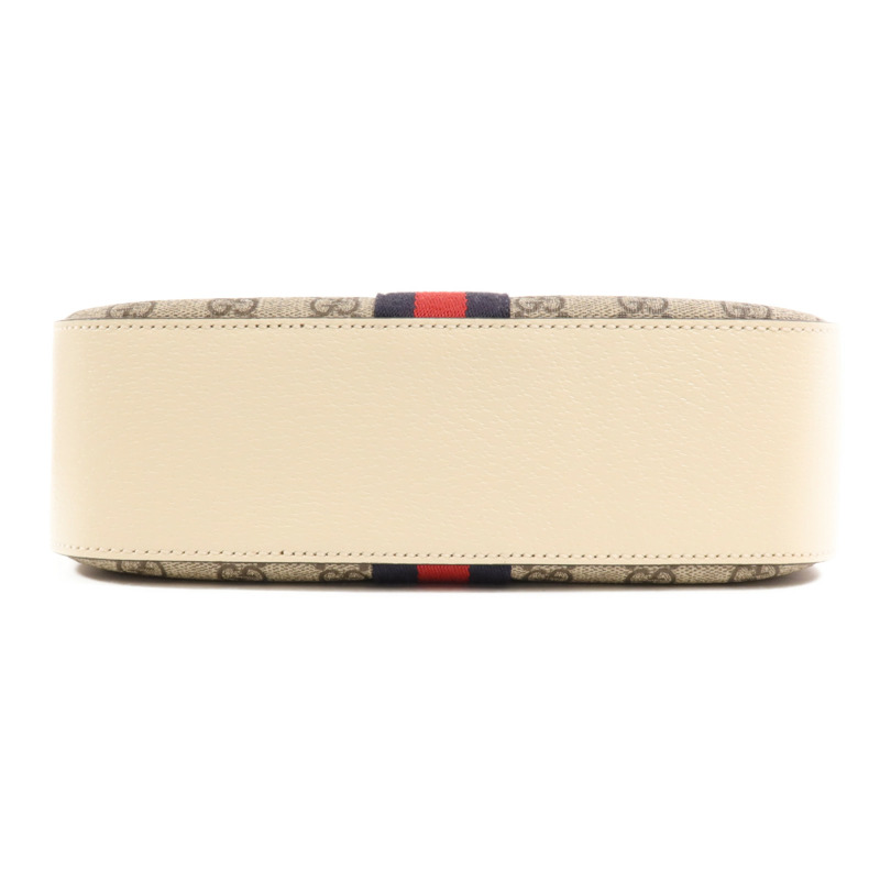 GUCCI 塗層帆布/牛皮皮革Ophidia GG金扣肩背袋-3