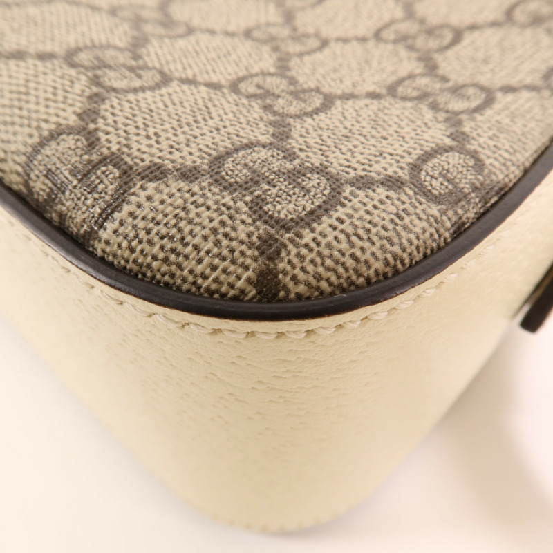 GUCCI 塗層帆布/牛皮皮革Ophidia GG金扣肩背袋-9