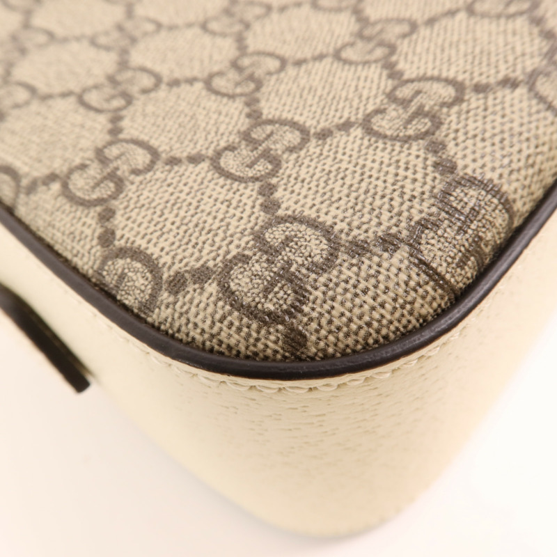 GUCCI 塗層帆布/牛皮皮革Ophidia GG金扣肩背袋-12