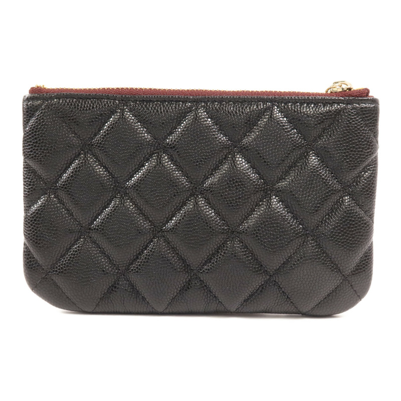 CHANEL 牛皮皮革Mini Pouch金扣手拿包-1