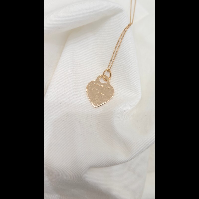 Tiffany Return to Tiffany系列Heart tag18k黃金色愛心項鍊吊墜-1