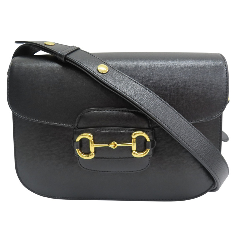 黑色 牛皮 1955 Horsebit baga 馬銜扣 肩背包【GUCCI 古馳】 602204-0