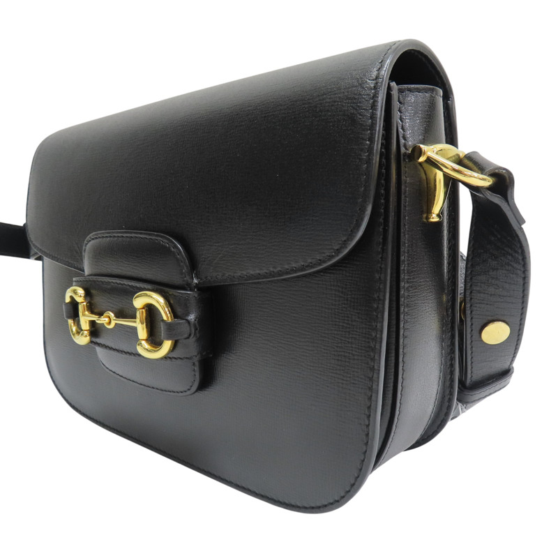 黑色 牛皮 1955 Horsebit baga 馬銜扣 肩背包【GUCCI 古馳】 602204-2