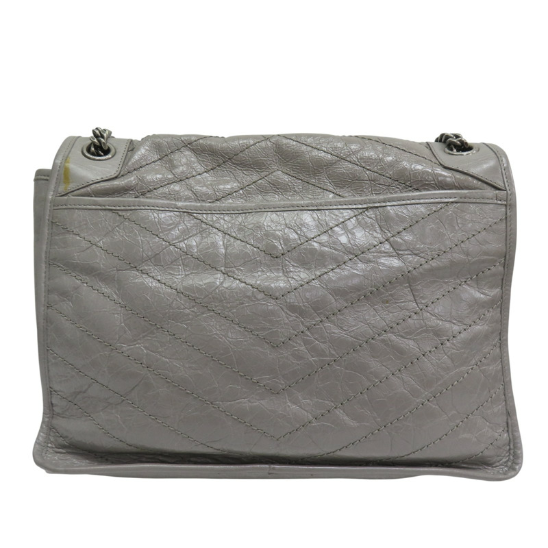 灰色 山羊皮 Niki 中型 鏈帶肩背包【SAINT LAURENT YSL 聖羅蘭 】 498883-1