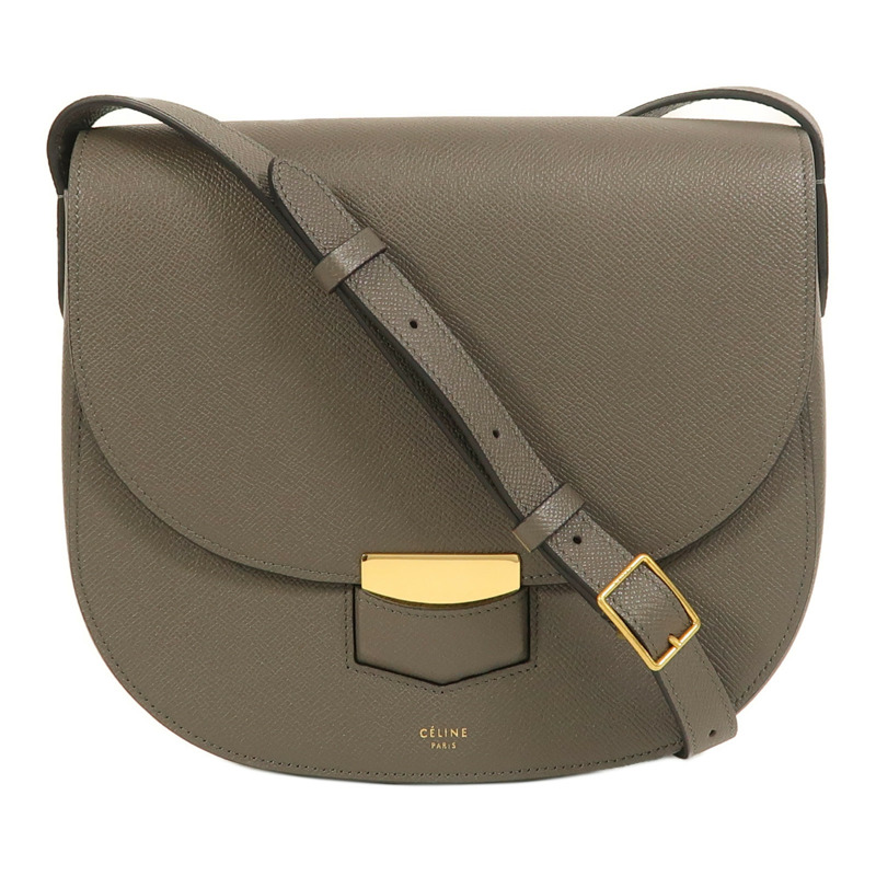 CELINE 牛皮皮革Trotteur金扣肩背袋-0