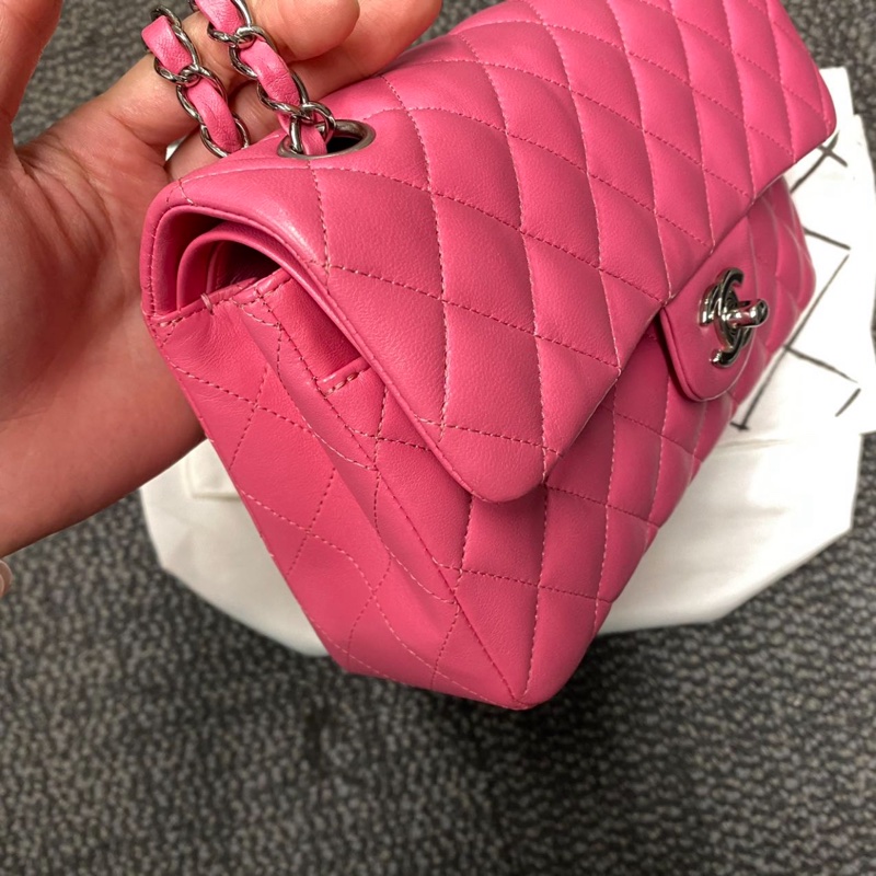 (已保留)#大全配🈶購證 #99新閒置 香奈兒Cf23小號Coco系列 淺粉色超稀有💕-4