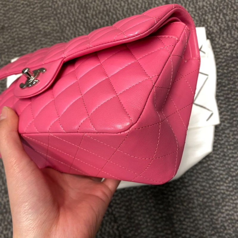 (已保留)#大全配🈶購證 #99新閒置 香奈兒Cf23小號Coco系列 淺粉色超稀有💕-8