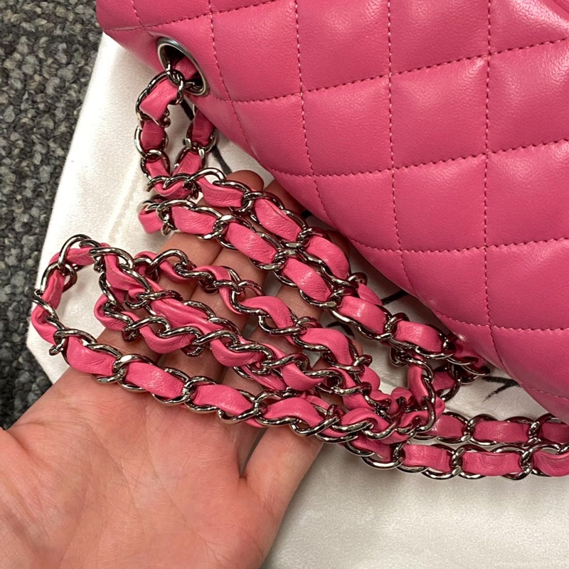 (已保留)#大全配🈶購證 #99新閒置 香奈兒Cf23小號Coco系列 淺粉色超稀有💕-17