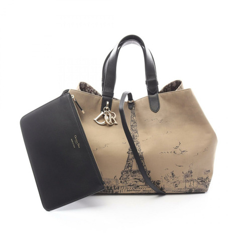 Dior Toujours Oblique 大手提包，帆布皮革，米色、棕色、黑色，二手