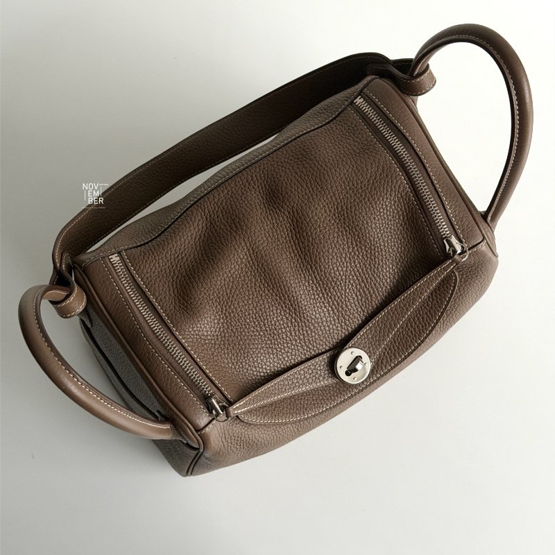 98新🫰🏻Hermès 愛馬仕 Lindy 30 大象灰銀釦-4