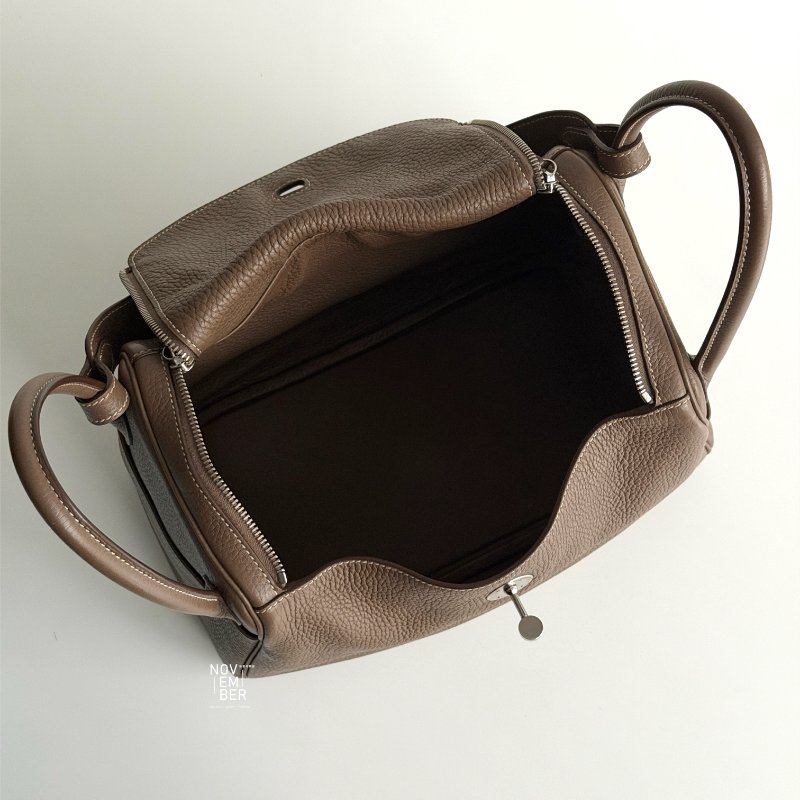 98新🫰🏻Hermès 愛馬仕 Lindy 30 大象灰銀釦-6