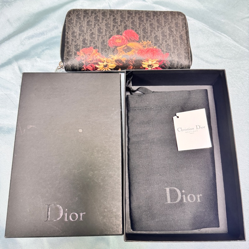賣DIOR 骷髏花卉系列長夾-3