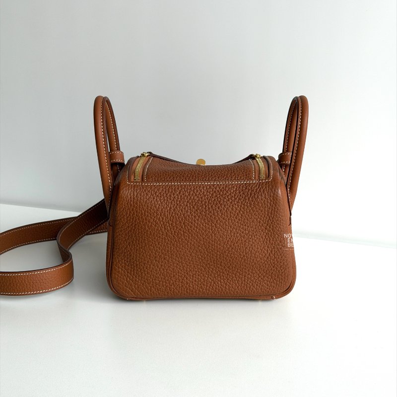 99新🆕 Hermès 愛馬仕 Lindy Mini 金棕金釦 二代-6