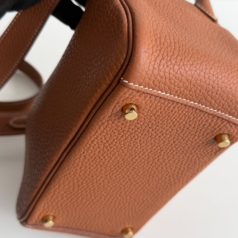 99新🆕 Hermès 愛馬仕 Lindy Mini 金棕金釦 二代-8