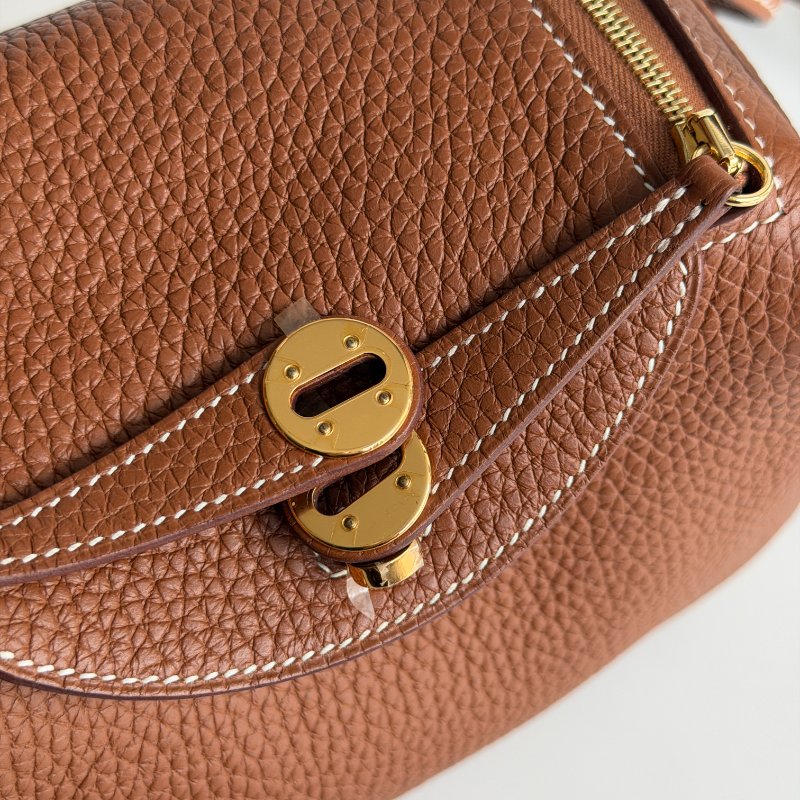 99新🆕 Hermès 愛馬仕 Lindy Mini 金棕金釦 二代-14