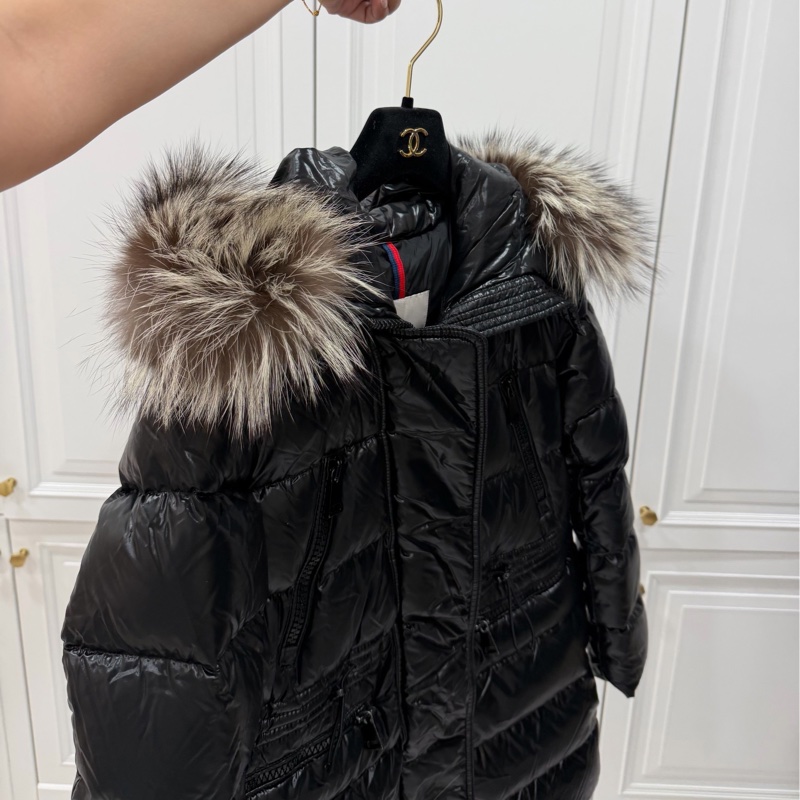 Moncler aphroti 黑色 銀狐毛領 長版 收腰 長版羽絨 羽絨外套 夾克 長版外套 外套-14