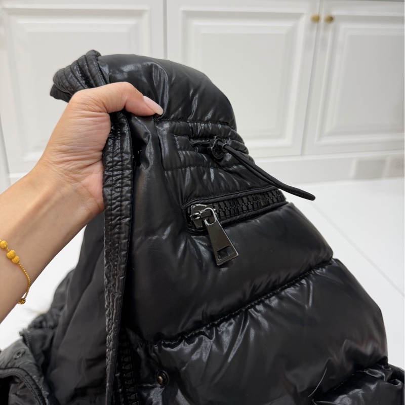 Moncler aphroti 黑色 銀狐毛領 長版 收腰 長版羽絨 羽絨外套 夾克 長版外套 外套-31