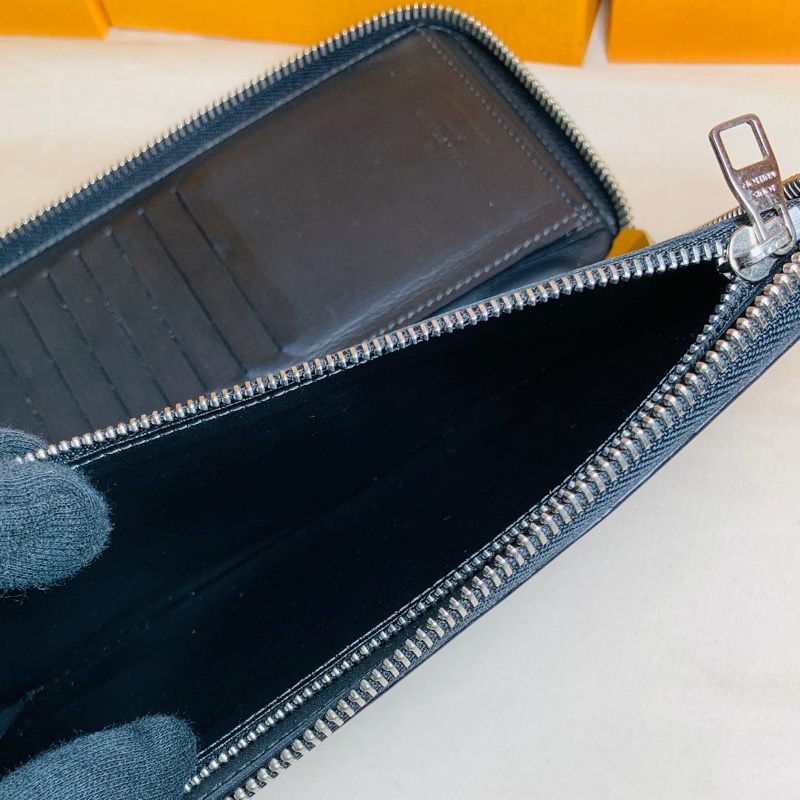 🔥近新美品 LV 路易威登 Louis Vuitton 藍黑棋盤格拉鍊14卡 長夾-6