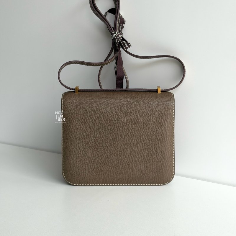 98新🫰🏻 全配有購證🙌🏻 Hermès 愛馬仕 Constance mini 大象灰金釦-2