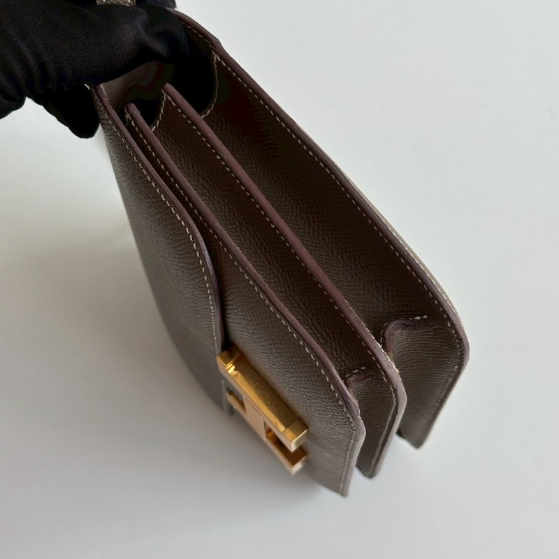 98新🫰🏻 全配有購證🙌🏻 Hermès 愛馬仕 Constance mini 大象灰金釦-13