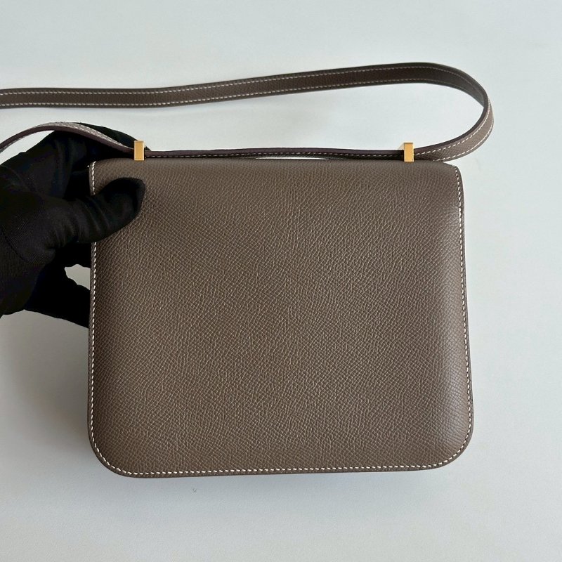 98新🫰🏻 全配有購證🙌🏻 Hermès 愛馬仕 Constance mini 大象灰金釦-16