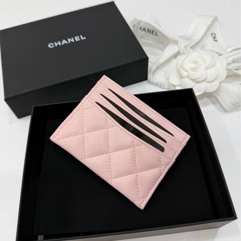 chanel 香奈兒 淡粉紅 金扣 信用卡卡夾 卡包 卡夾 皮夾 明片夾 卡片套-6