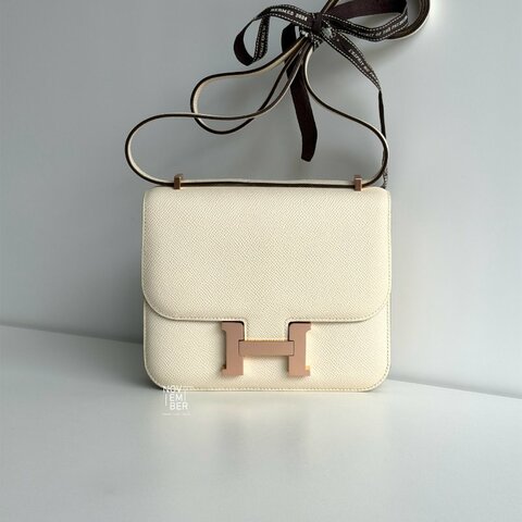 閒置新✨Hermès Constance mini 奶油白玫瑰金釦