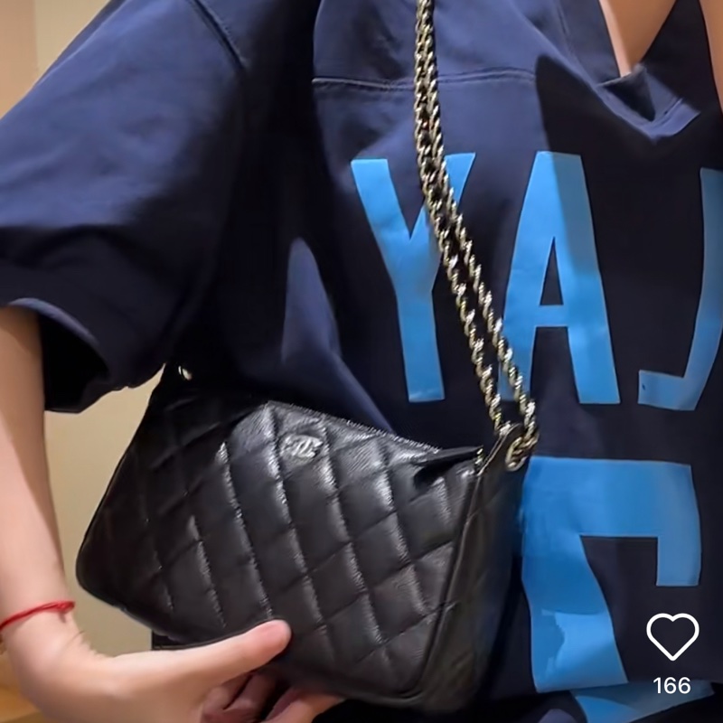 Chanel 黑金牛皮麻將包/麻雀包-8