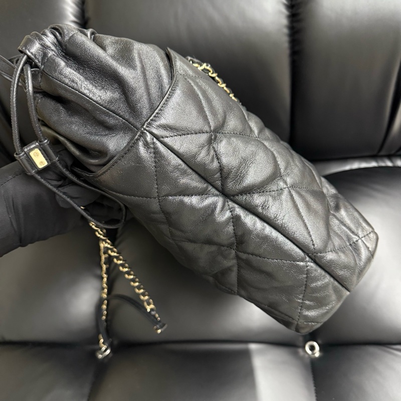 ✨Chanel 黑金羊皮 中號托特 手提肩背都好看🖤-5