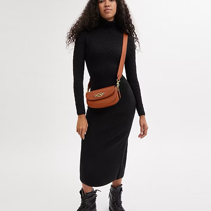 Coach HARLEY 23 單肩手袋 專櫃款馬鞍包 焦糖色馬鞍包 全新-4