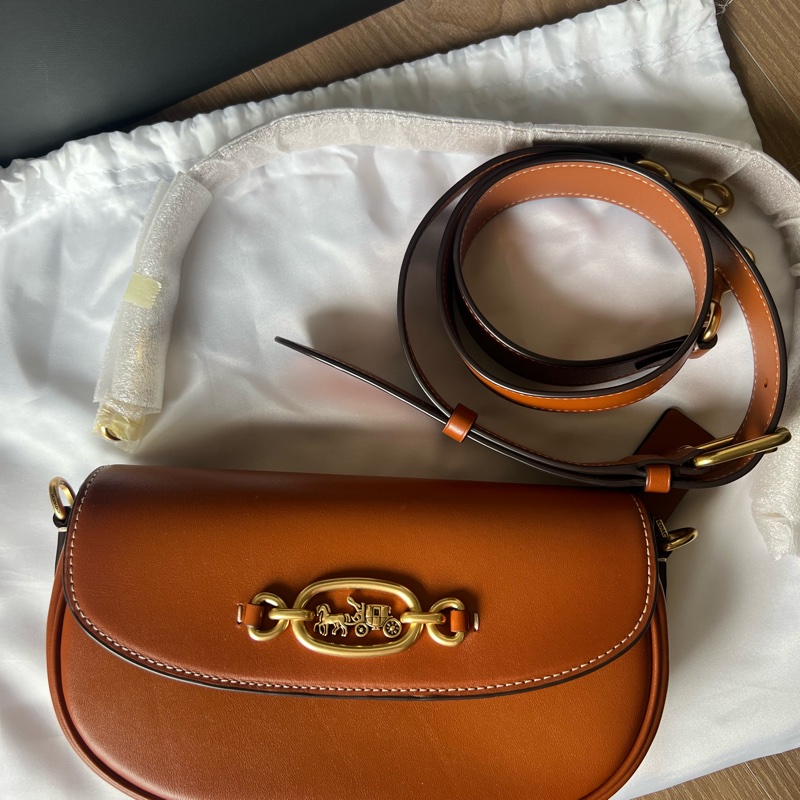 Coach HARLEY 23 單肩手袋 專櫃款馬鞍包 焦糖色馬鞍包 全新-6