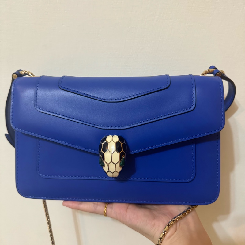 Bvlgari 寶格麗 經典藍色蛇頭包-1