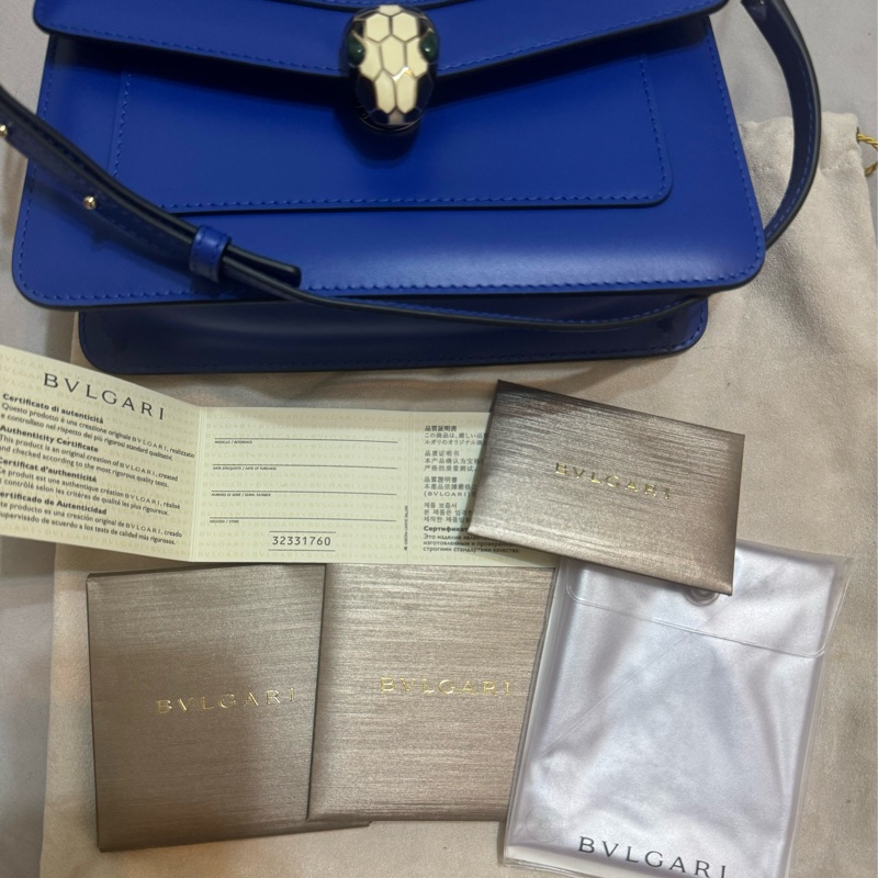 Bvlgari 寶格麗 經典藍色蛇頭包-4