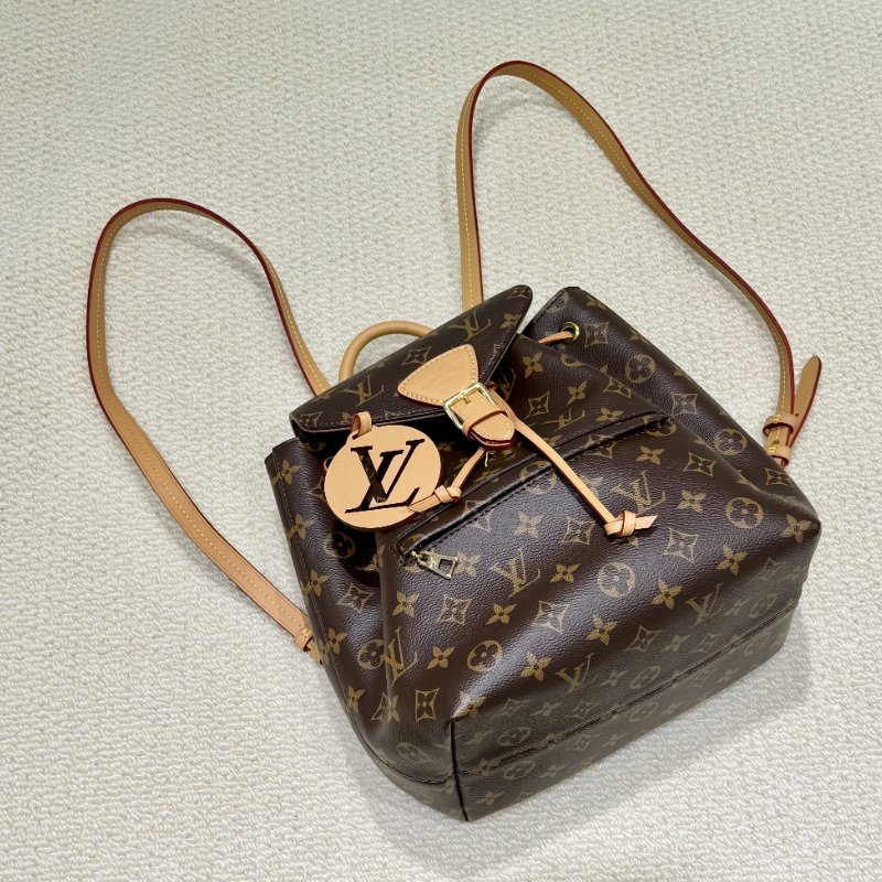 Louis Vuitton - MONTSOURIS 原花磁扣翻蓋束口後背包-0
