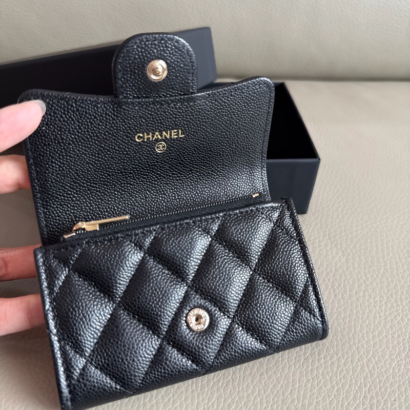 「M.Y精品」Chanel 全新 內拉鍊卡包 零錢包 經典款 荔枝皮 送禮🉑-10