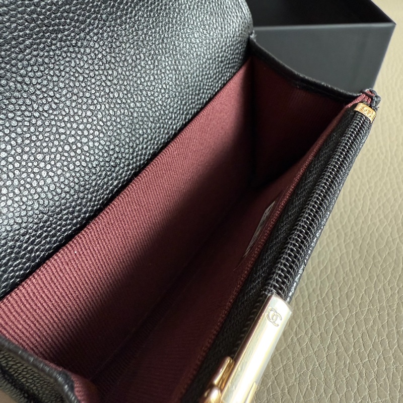 「M.Y精品」Chanel 全新 內拉鍊卡包 零錢包 經典款 荔枝皮 送禮🉑-11