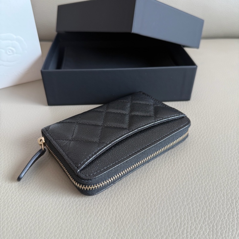 「M.Y精品」 Chanel 小香 經典大ㄇ拉 拉鍊錢包 荔枝皮 全新送禮-5