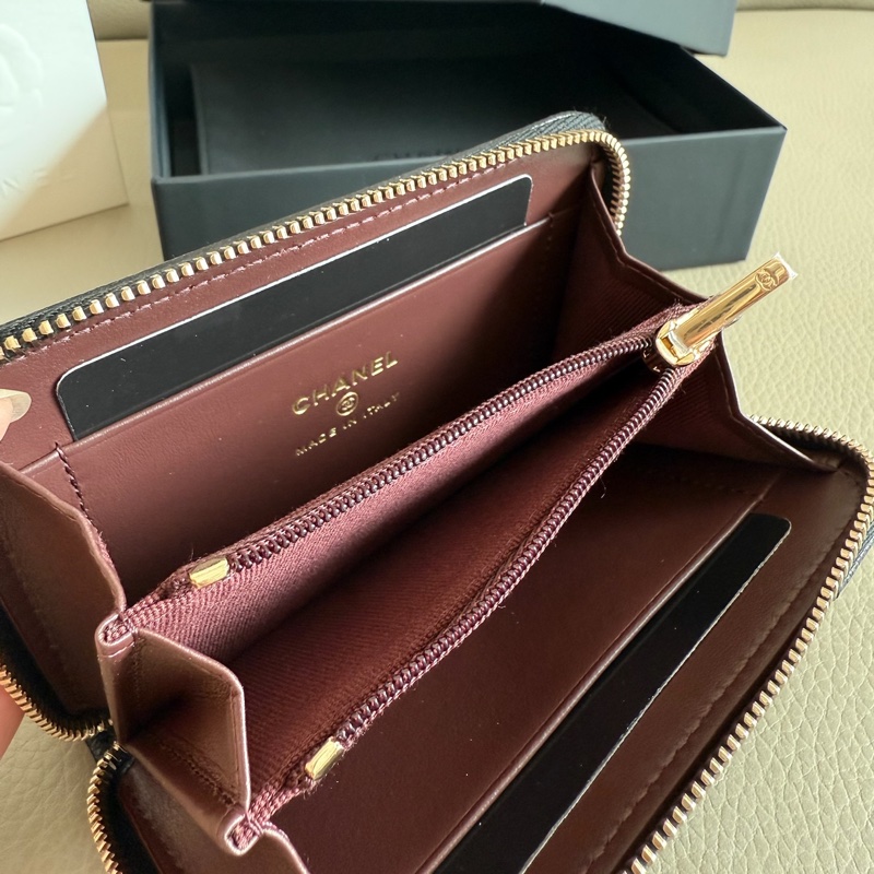 「M.Y精品」 Chanel 小香 經典大ㄇ拉 拉鍊錢包 荔枝皮 全新送禮-9