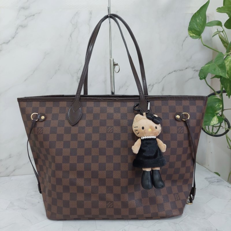 LV Neverfull MM🌈實品拍照🌈中款 棋盤格 托特包 N51105~~二手約8.5成新-14