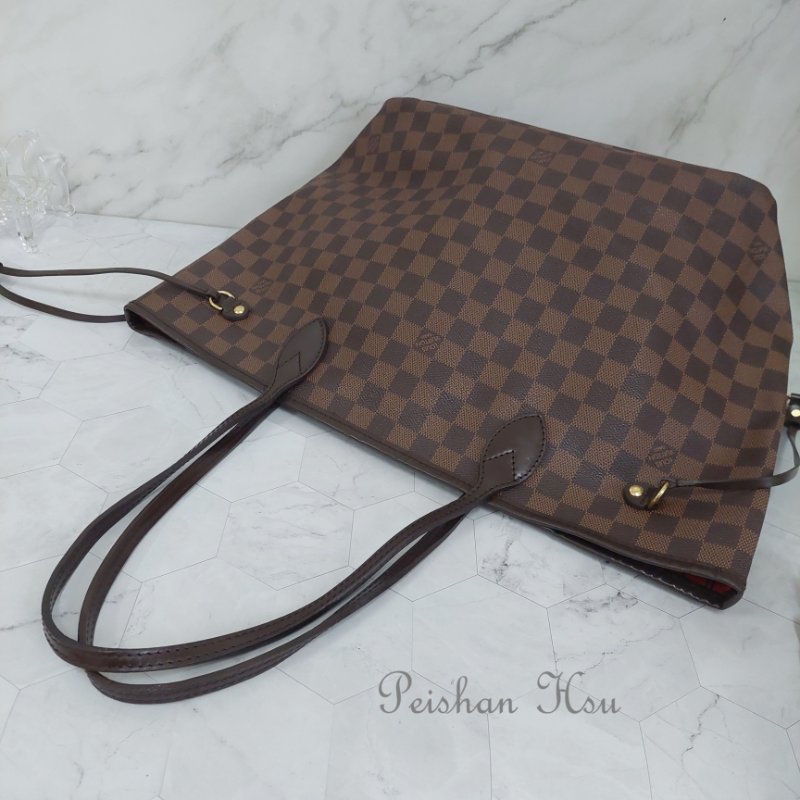 LV Neverfull MM🌈實品拍照🌈中款 棋盤格 托特包 N51105~~二手約8.5成新-15