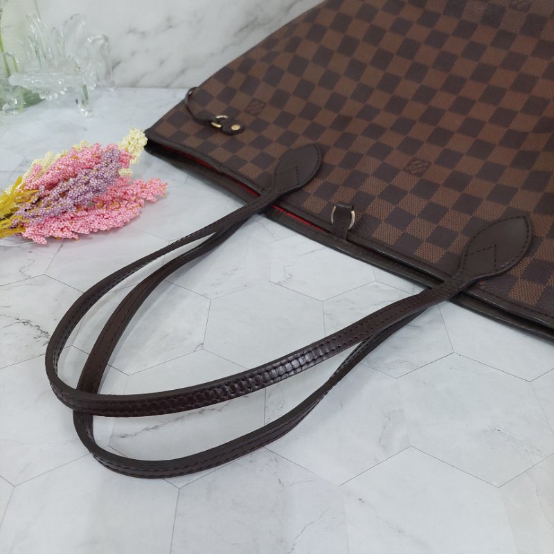 LV Neverfull MM🌈實品拍照🌈中款 棋盤格 托特包 N51105~~二手約8.5成新-16