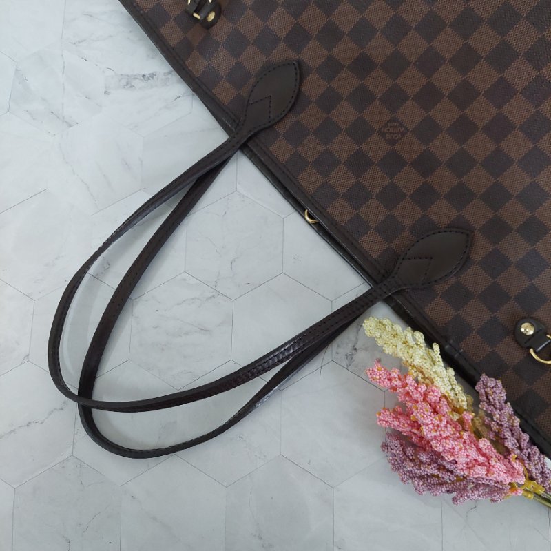 LV Neverfull MM🌈實品拍照🌈中款 棋盤格 托特包 N51105~~二手約8.5成新-50