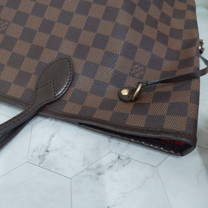 LV Neverfull MM🌈實品拍照🌈中款 棋盤格 托特包 N51105~~二手約8.5成新-73