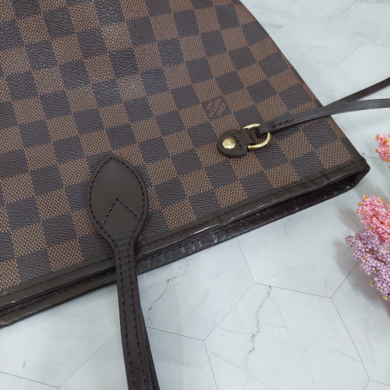 LV Neverfull MM🌈實品拍照🌈中款 棋盤格 托特包 N51105~~二手約8.5成新-75