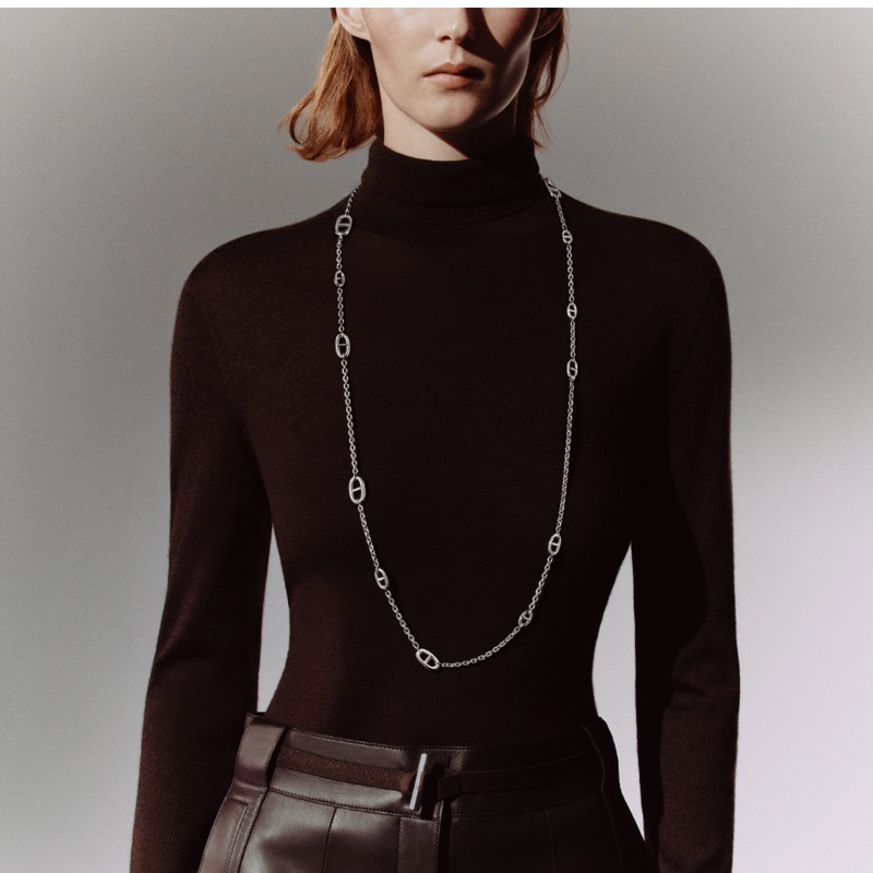 愛馬仕925純銀項鍊 長120CM-5