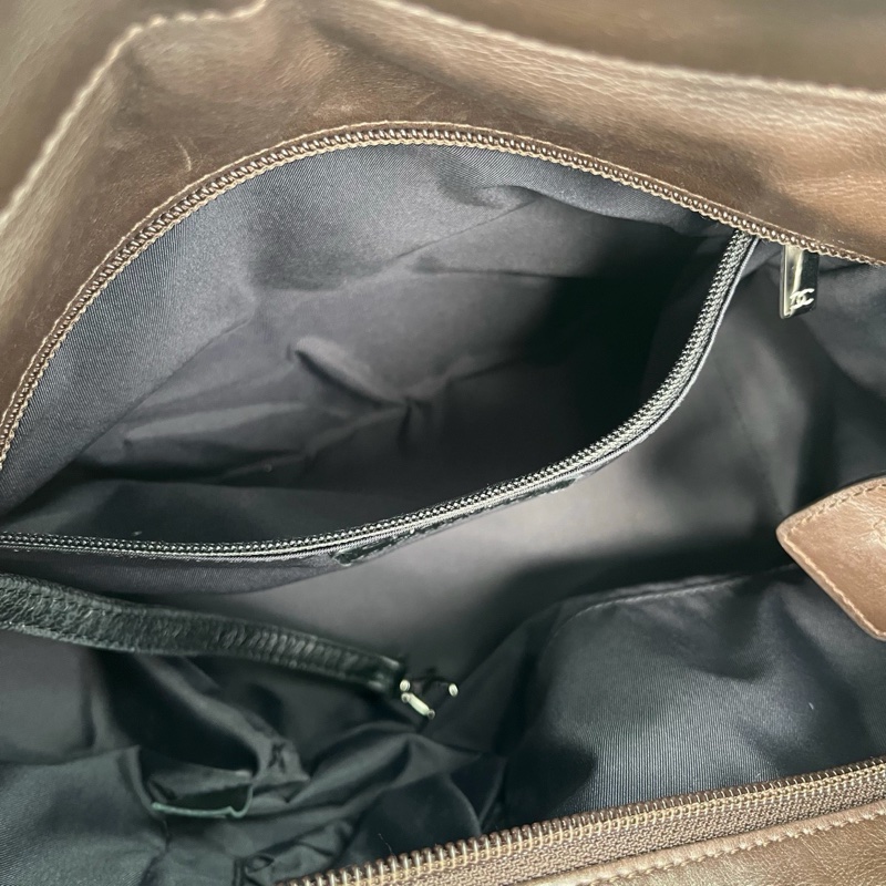 「JL精品代購」香奈兒秋冬毛毛巧克力色皮草拼皮手提單肩托特包-16